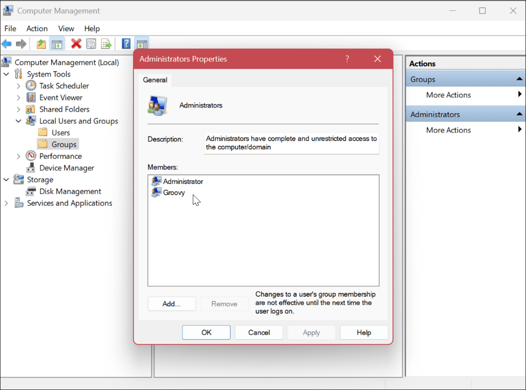 A felhasználói fiók típusának meghatározása Windows 11 rendszeren