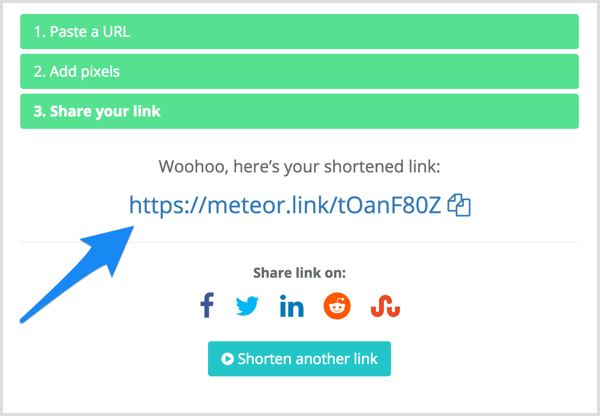 Az Ön rövidített linkje a Meteor.link oldalon.