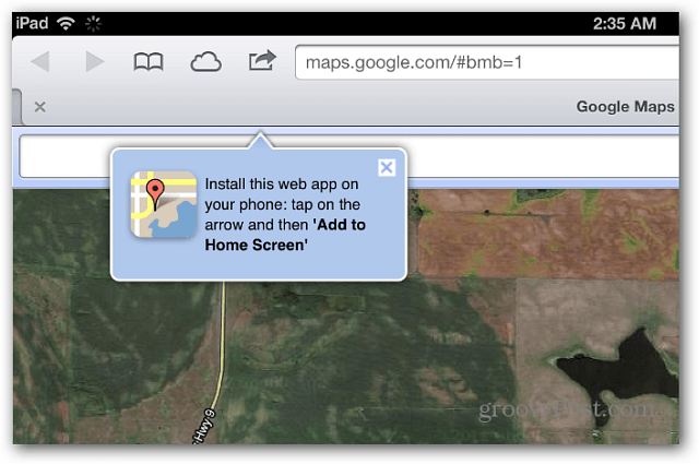 Google Maps a Safari iOS 6 rendszerben