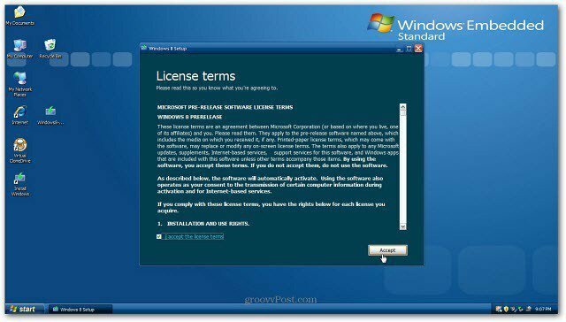 Az XP telepítésének frissítése a Windows 8 rendszerre