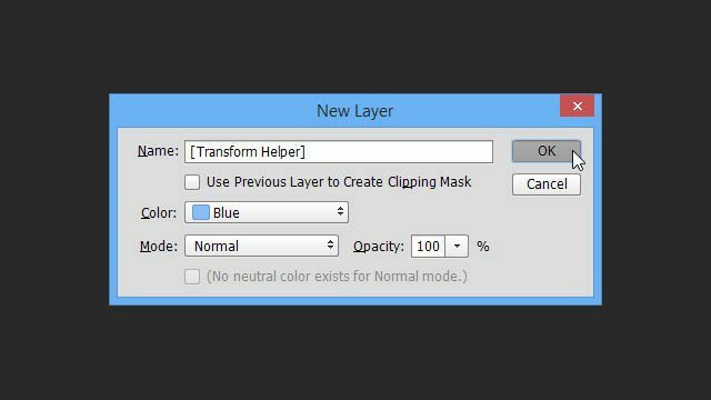 Cheat Photoshop szövegréteg-átalakítások Csalja be az új réteg párbeszédpanel nevét a színmód átalakítási segédrétegében csalást hoz létre