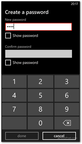 A Windows Phone 8 testreszabhatja a zárolási képernyő jelszavát