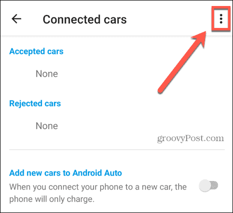 android auto három pont ikonra
