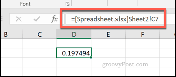 Egy cellás hivatkozás egy külső Excel táblázatfájlból