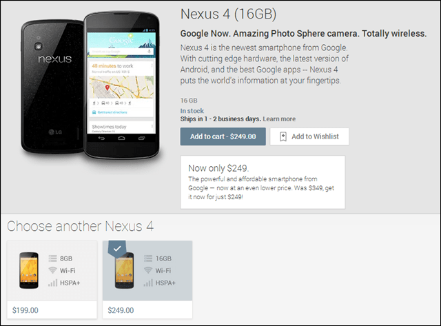 Nexus 4 a Google Play árcsökkenésén