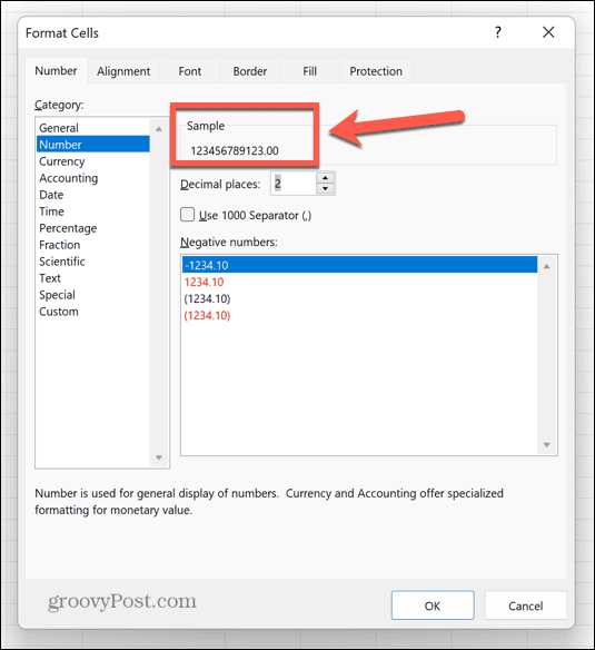 excel mintaszám formátum