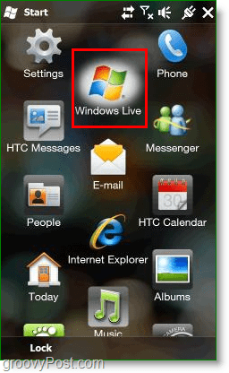 ahol a Windows Live megjelenik a Windows mobil asztalán
