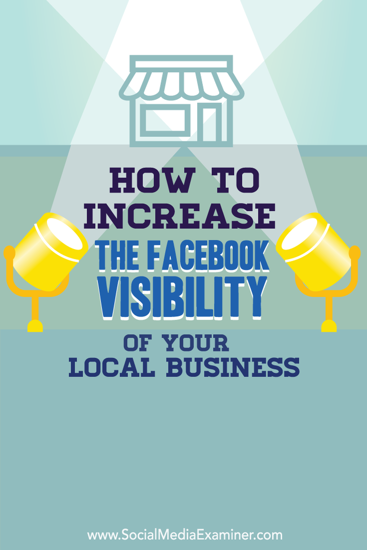 növelje a helyi vállalkozás láthatóságát a facebook-on