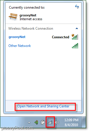 a Windows 7 rendszertálcán kezelheti a hálózatokat