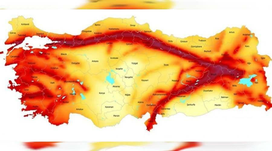 Türkiye földrengés térképe