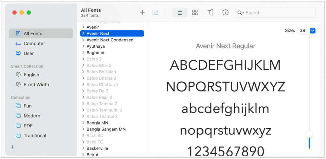 Új betűtípusok hozzáadása Mac-en