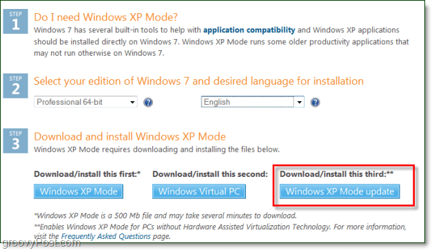 A Windows xp mód már elérhető hiper-v vagy amd-v nélkül