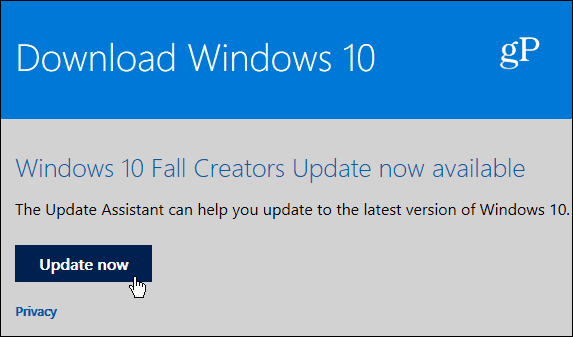 3 Frissítse a Windows 10 segéd oldalát