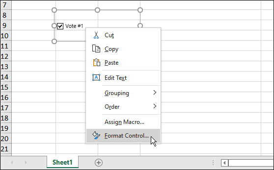 Helyezzen be egy jelölőnégyzetet a Microsoft Excel programba