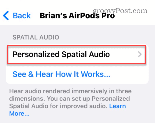 Használja a Spatial Audio funkciót az Apple AirPods készülékeken