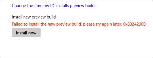 Windows 10 Build hibaüzenet