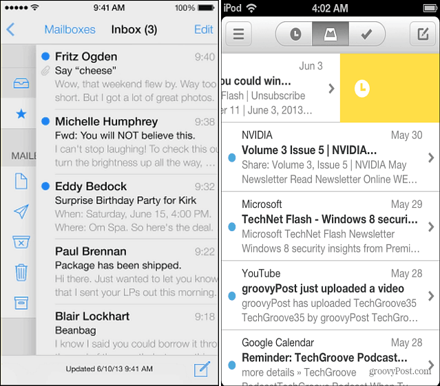 Mail iOS 7 és Mailbox App