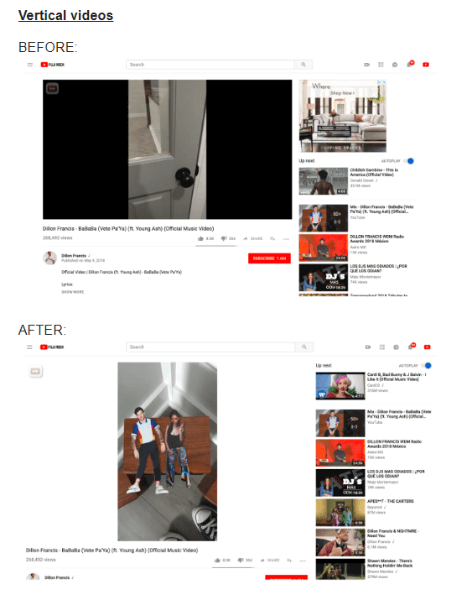 A YouTube frissítette a vertikális videók megtekintésének módját az asztalon.