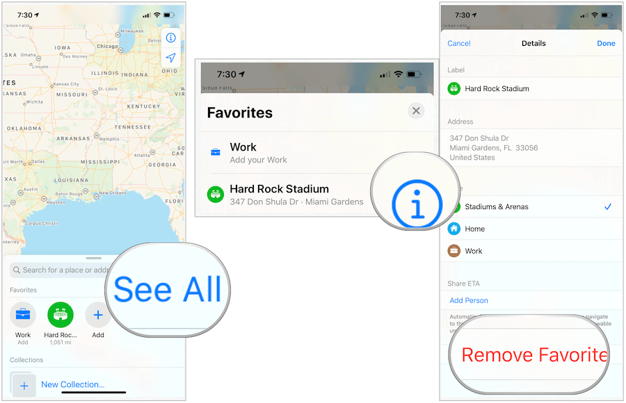 Az Apple Maps eltávolítja a kedvenceket