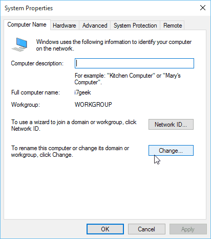 A Windows 10 rendszertulajdonságok számítógép neve