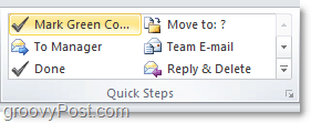 testreszabhatja a gyors lépések listáját az Outlook 2010-ben