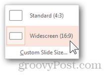standard szélesvásznú megjelenítés képaránya powerpoint méretének beállítása