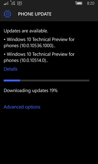 Windows 10 telefonfrissítések