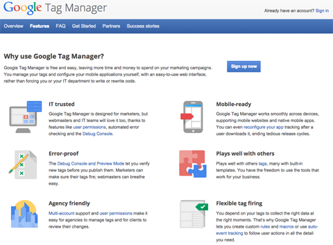 google tag manager funkciók