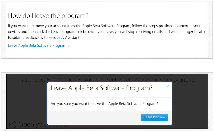 hagyja el az apple beta programot