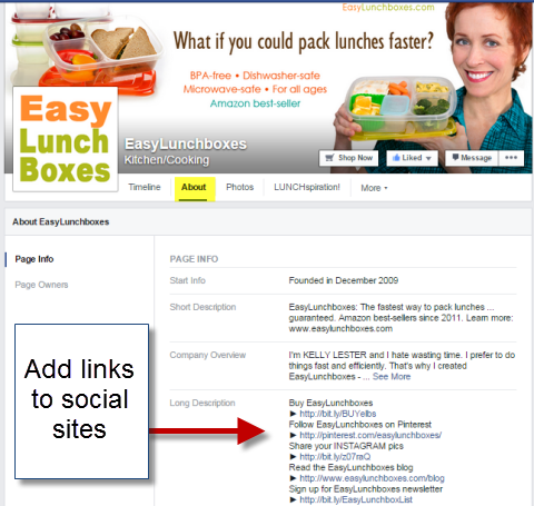 közösségi linkek a könnyű ebéddobozok facebook oldalának kb