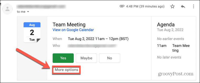 google naptár gmail további lehetőségek