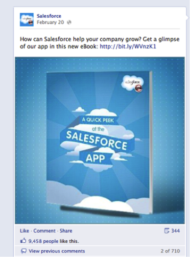 salesforce facebook hirdetés