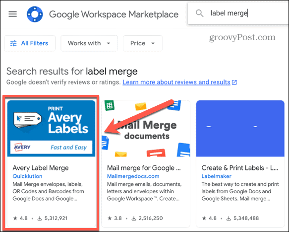 google lapok avery label merge add on