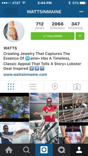 instagram profil márkajelzési példa