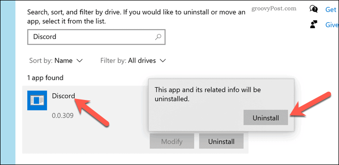 A viszály eltávolítása a Windows 10 rendszerből