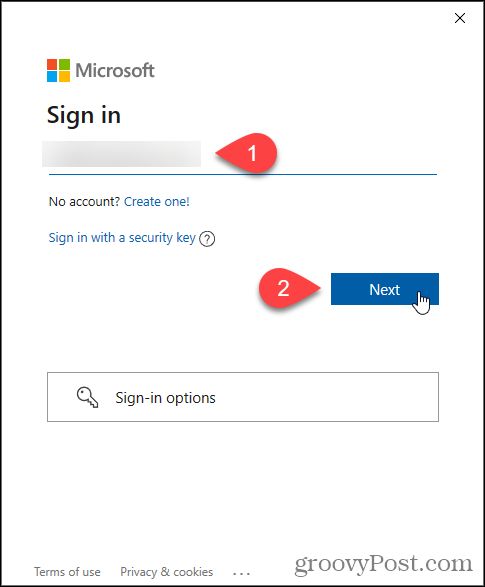 Írja be a Microsoft e-mail-címét a Windows Insider programhoz