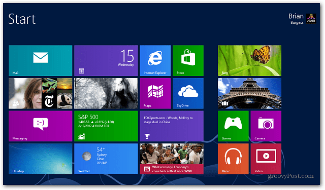 Windows 8 Live Tiles kezdőképernyő