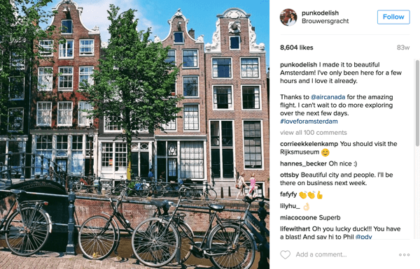 Az Air Canada az Instagram befolyásolóival együttműködve új útvonalakat hirdetett Amszterdamba, Mexikóvárosba és Dubaiba.