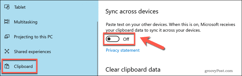 Engedélyezze a felhő vágólap szinkronizálását a Windows 10 rendszerben