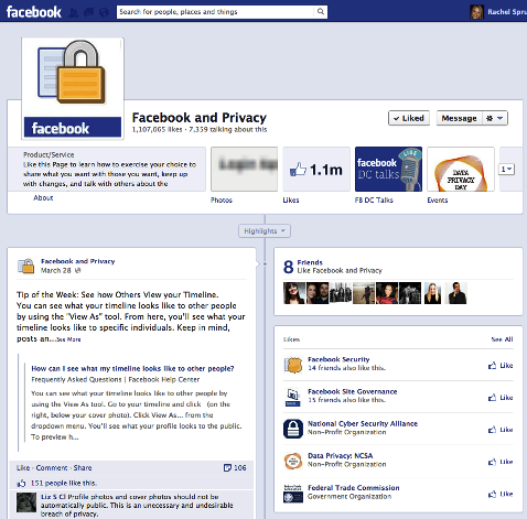 facebook és adatvédelmi oldal