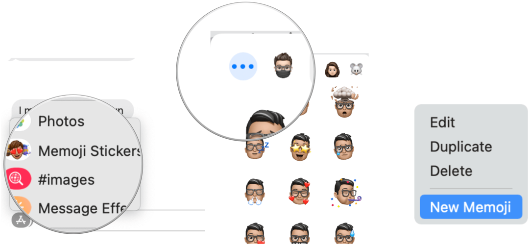 A macOS üzenetei Big Sur Mac létrehozzák a Memojit