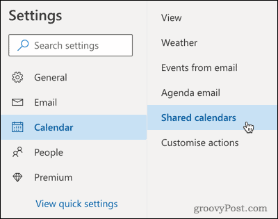 Megosztott naptárak opció az Outlookban