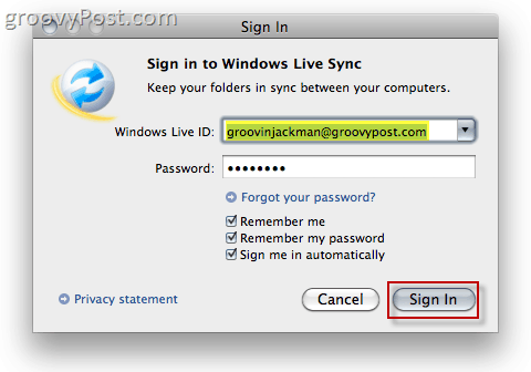A Windows Live Sync Beta operációs rendszerre X