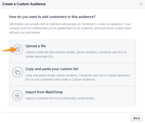facebook hozzon létre egyedi közönséget
