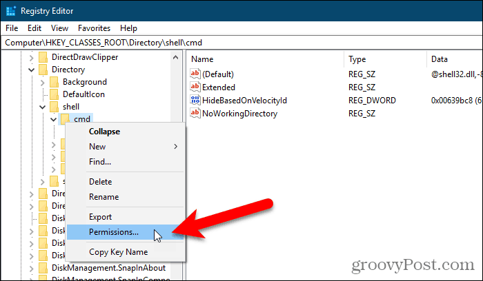 Válassza ki a kulcs engedélyét a Windows beállításjegyzék-szerkesztőben