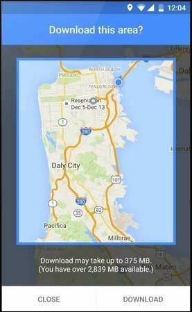Új frissített Google offline térképek használata az Android rendszeren