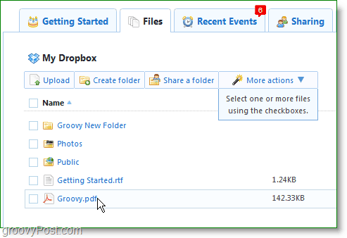 Dropbox képernyőképe - online kezelheti a dropbox-fiókját