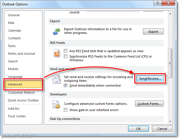 Az automatikus küldés / fogadás ütemezése az Outlook 2010 programban