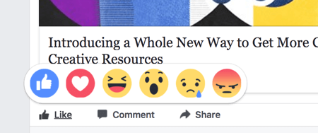 A Facebook reakciói valamivel jobban befolyásolják a tartalom rangsorolását, mint a tetszések.