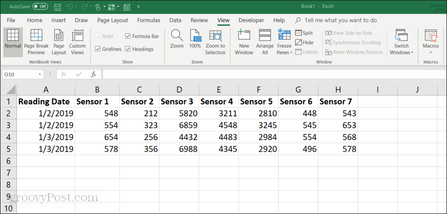 példa az Excel táblázatkezelőre